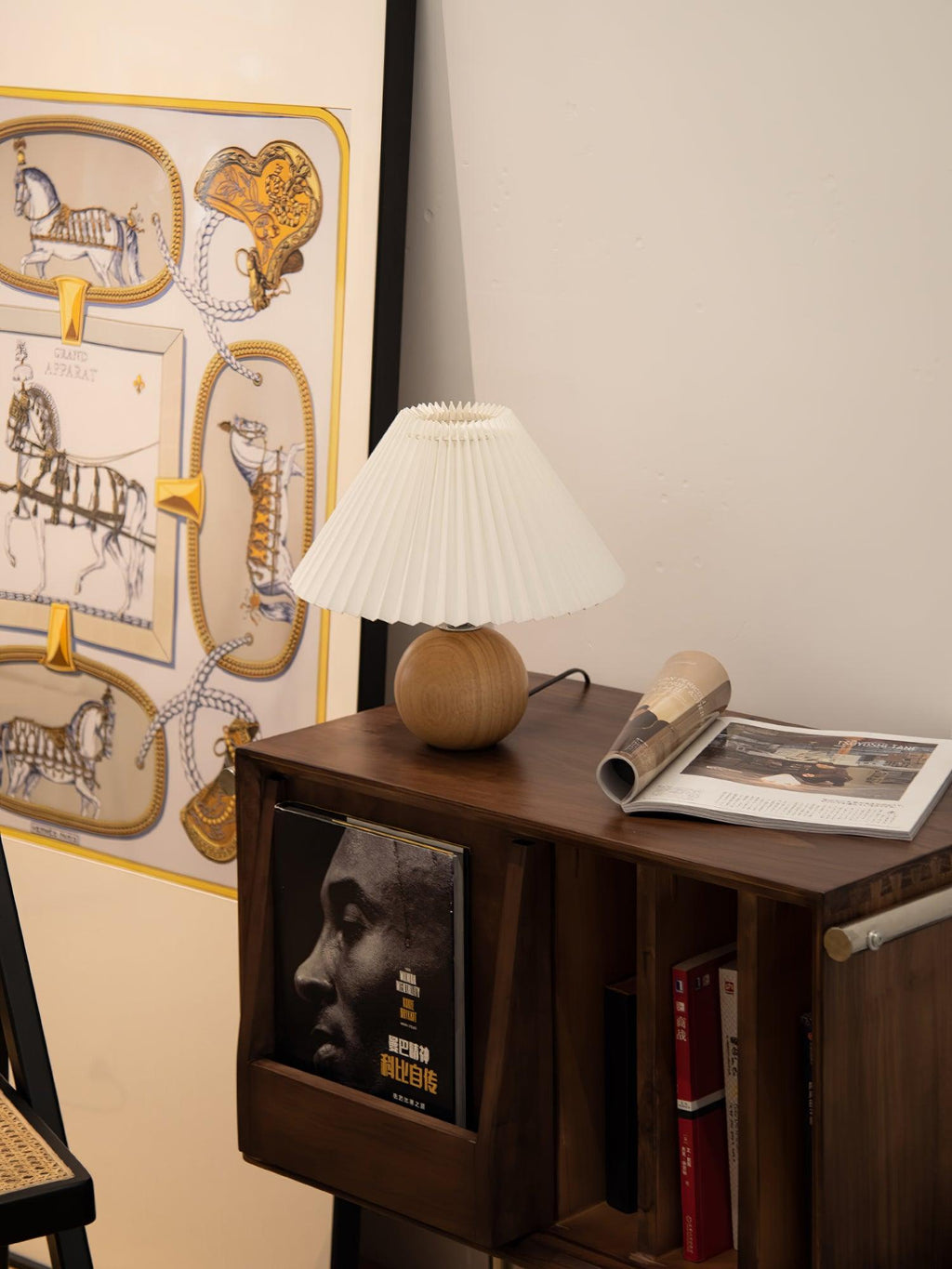 Wooden Pleated Table Light, Bedside Table Lamp, detail 13