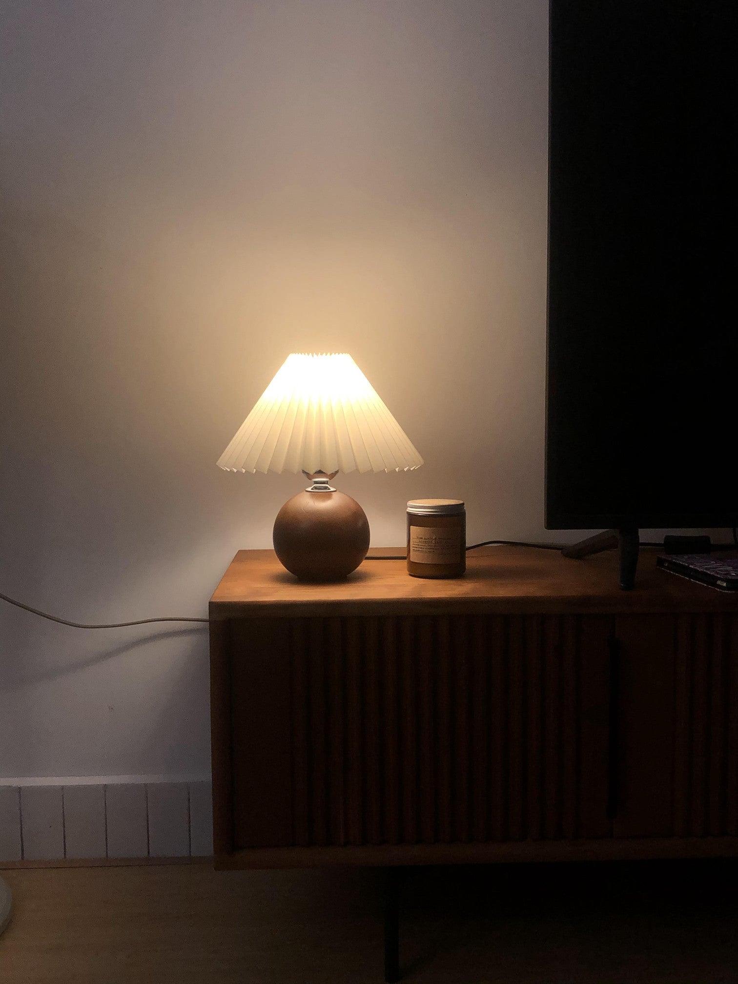 Wooden Pleated Table Light, Bedside Table Lamp, detail 16