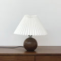 Wooden Pleated Table Light, Bedside Table Lamp, Dia 28cm x H 30cm