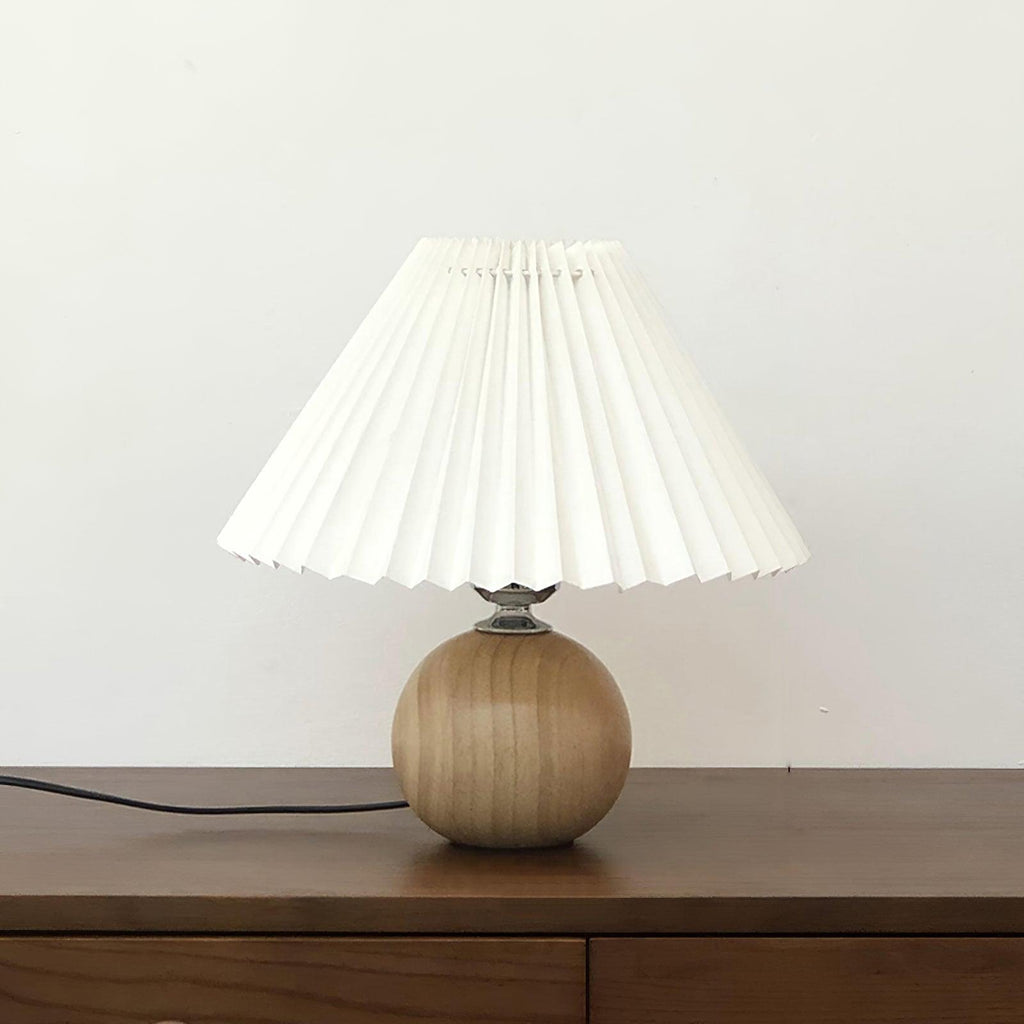 Wooden Pleated Table Light, Bedside Table Lamp, detail 9