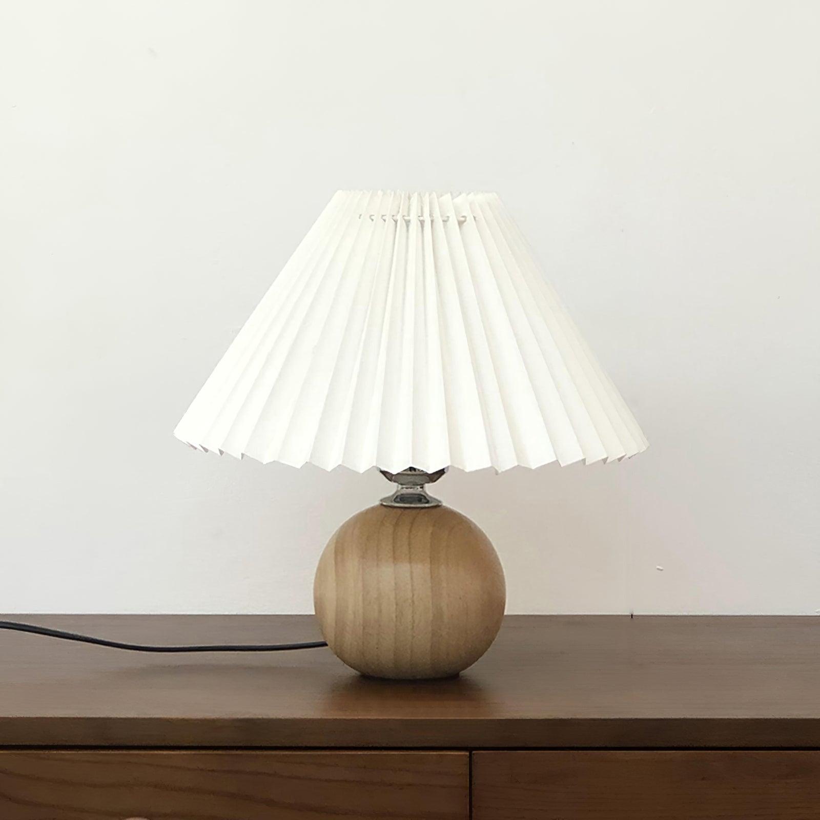 Wooden Pleated Table Light, Bedside Table Lamp, detail 9