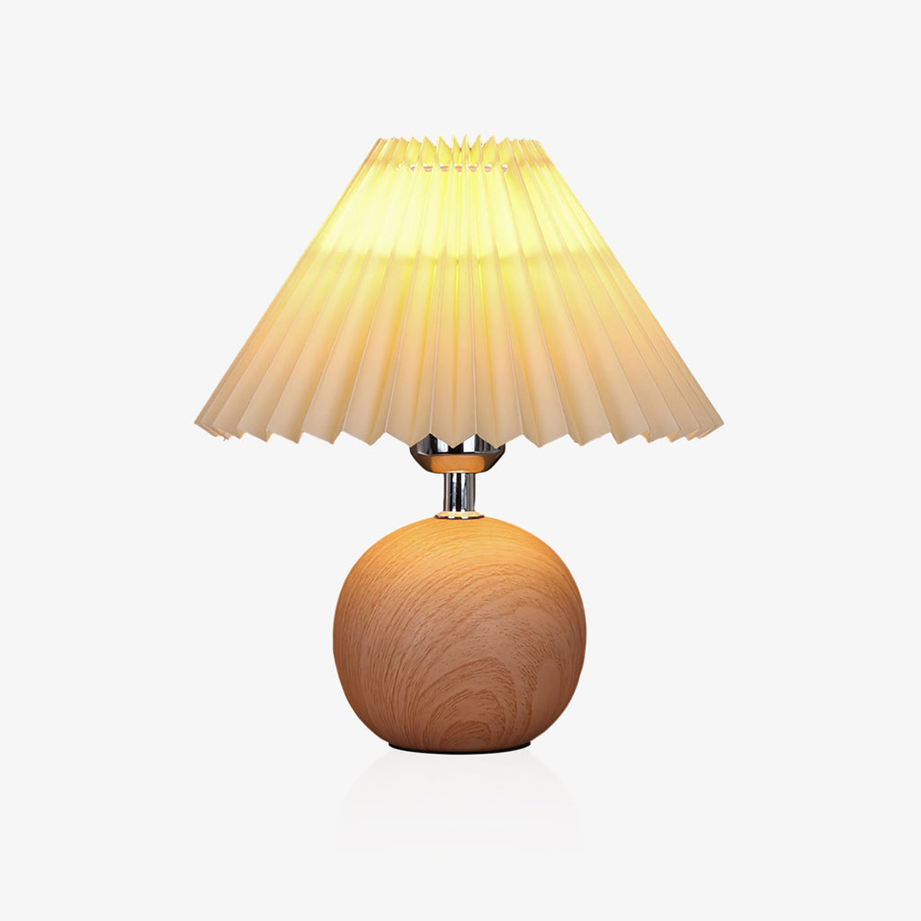 Wooden Pleated Table Light, Bedside Table Lamp, detail 2