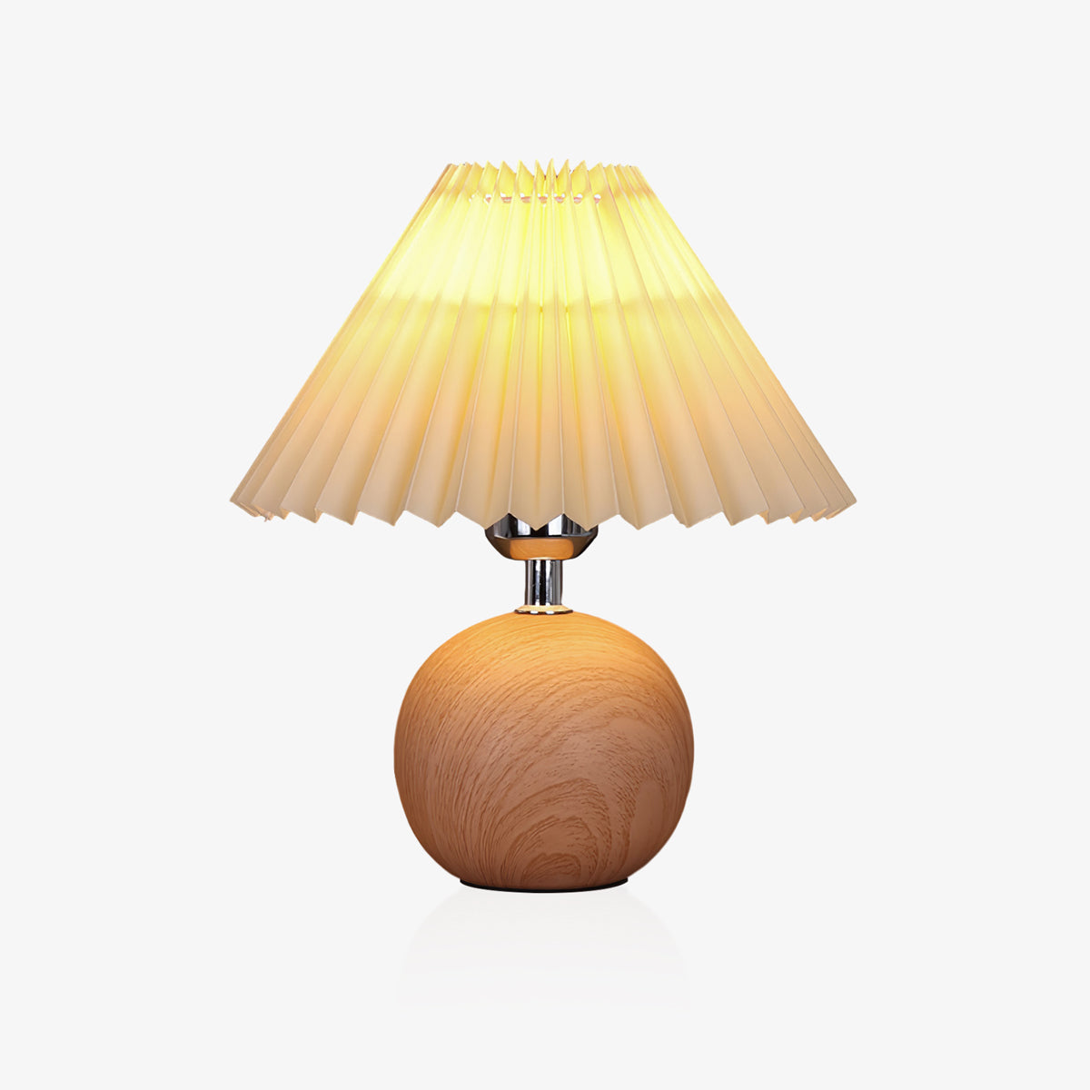 Wooden Pleated Table Light, Bedside Table Lamp, detail 2