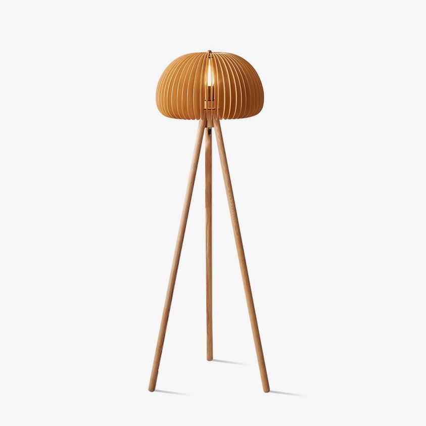 Wooden Pumpkin Floor Light, Floor Lamp, Metal, ∅ 17.7″ x H 56.3″