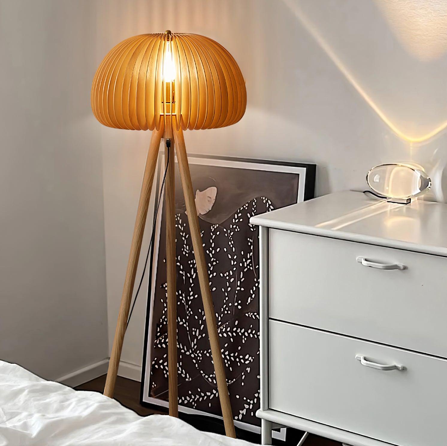 Wooden Pumpkin Floor Light, Floor Lamp, detail 3