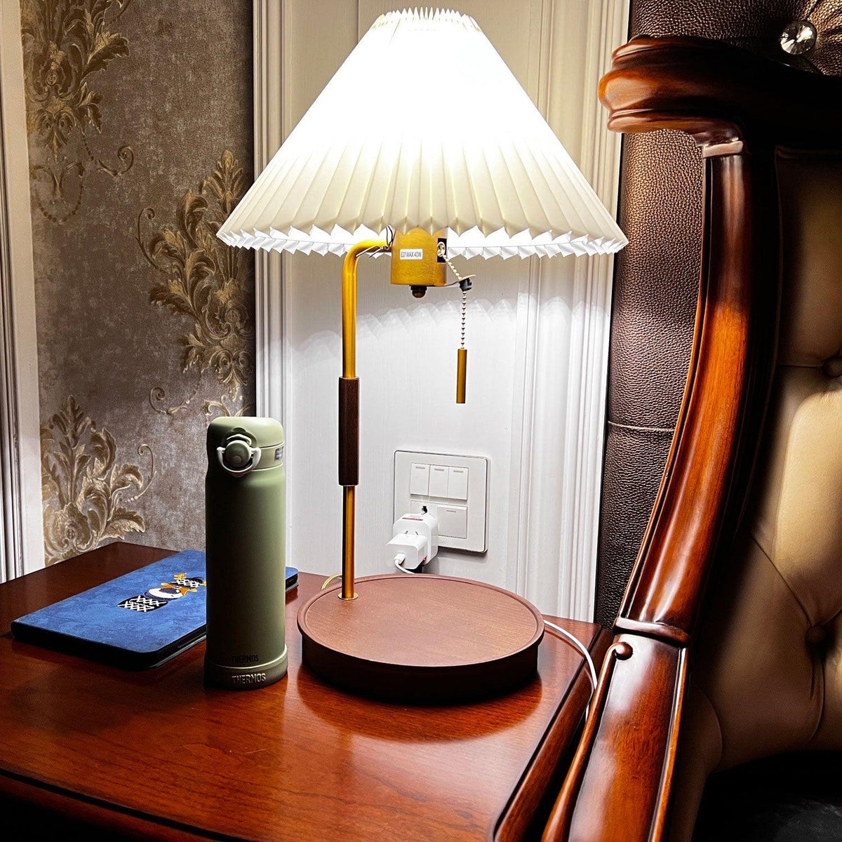 Wooden Retro Table Light, Bedside Table Lamp, detail 20