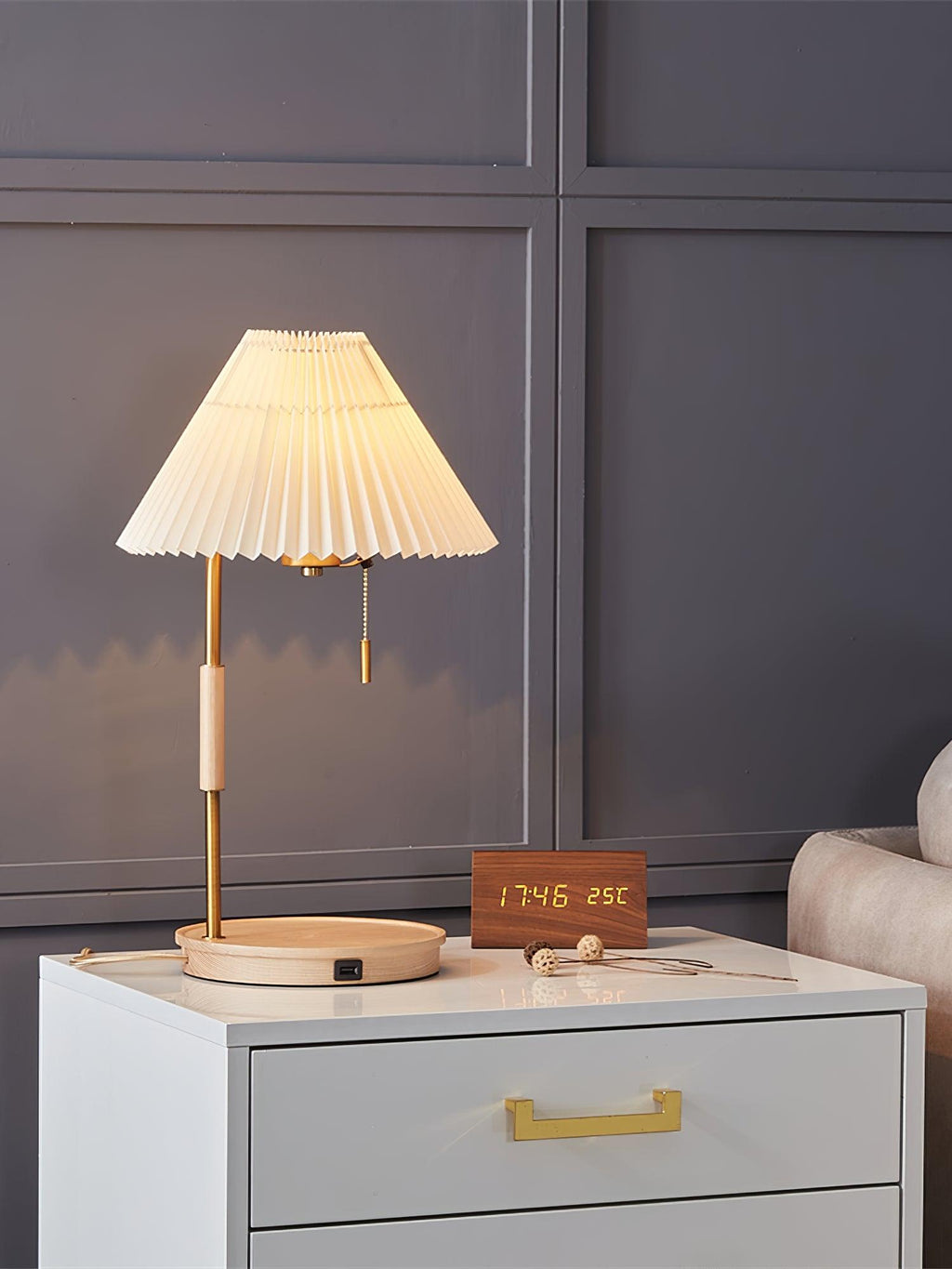 Wooden Retro Table Light, Bedside Table Lamp, detail 28