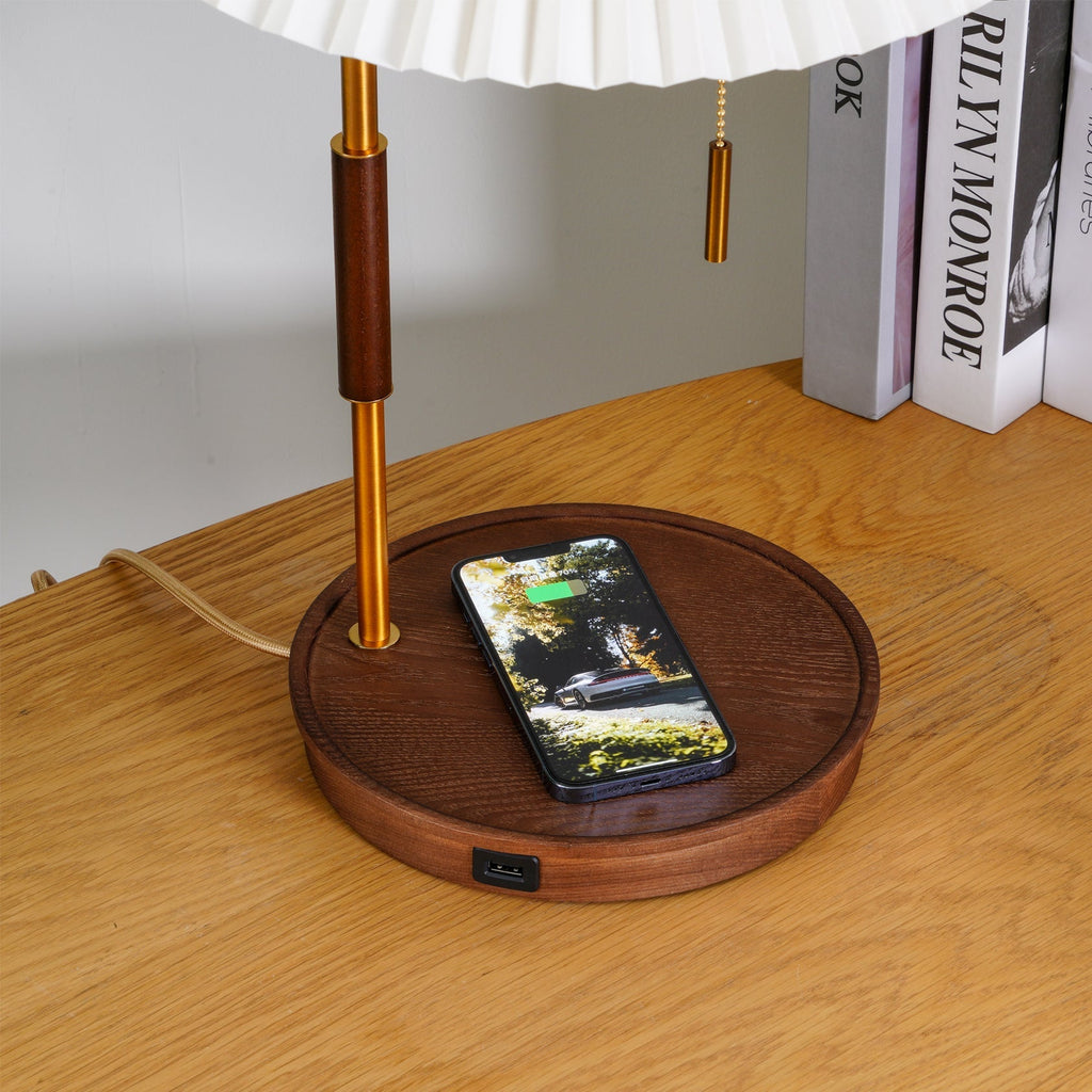 Wooden Retro Table Light, Bedside Table Lamp, detail 5