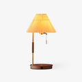Wooden Retro Table Light, Bedside Table Lamp, Ash, Φ 12.2″ x H 20.4″