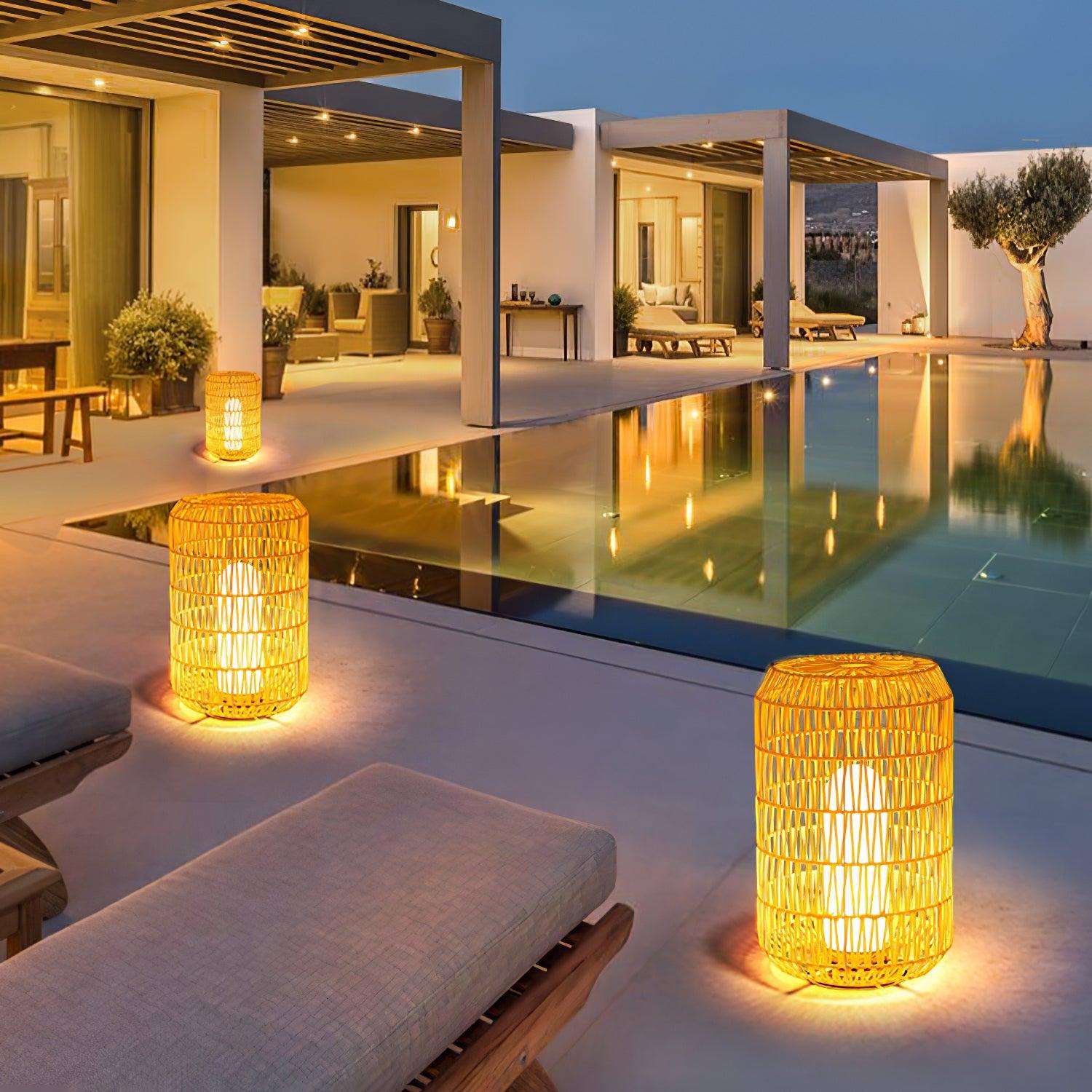 Woven Rattan Exterior Lamp, Outdoor Wall Light, detail 4