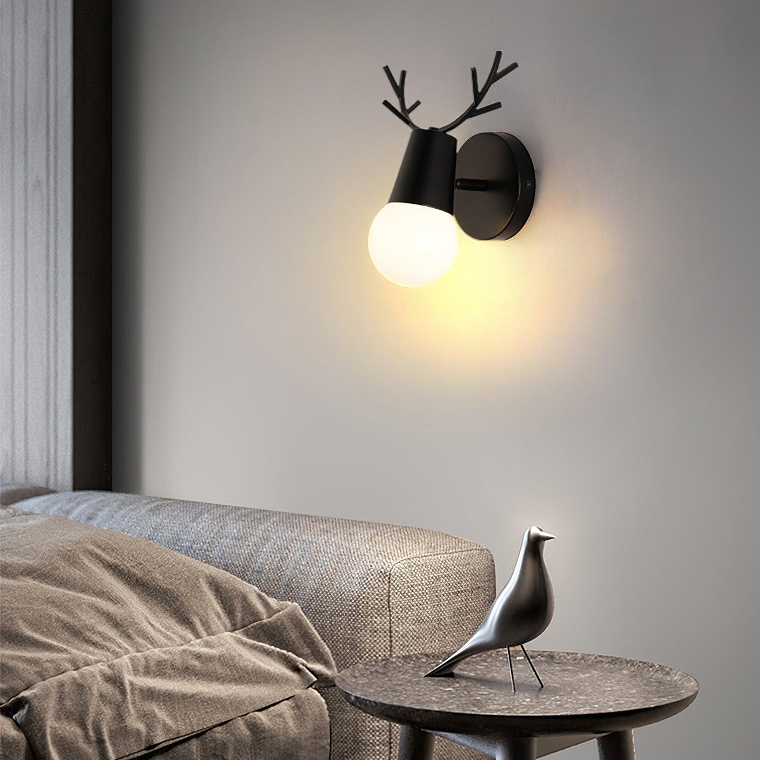 Yeknu Antler Wall Light, Bedroom Wall Sconce, detail 4