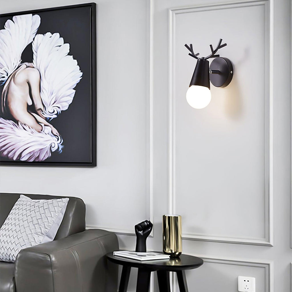 Yeknu Antler Wall Light, Bedroom Wall Sconce, detail 3