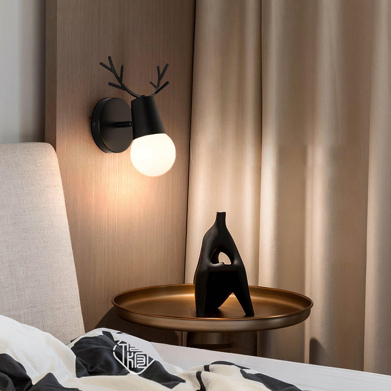 Yeknu Antler Wall Light, Bedroom Wall Sconce, detail 5