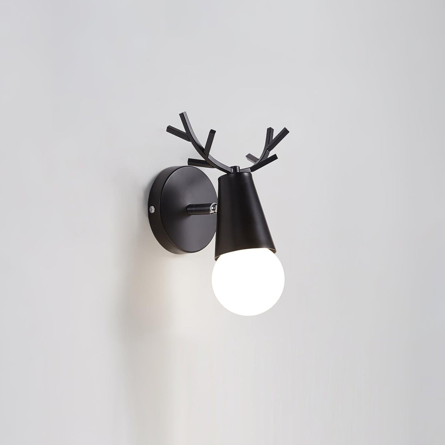 Yeknu Antler Wall Light, Bedroom Wall Sconce, Metal, Dia 16cm x H 22cm