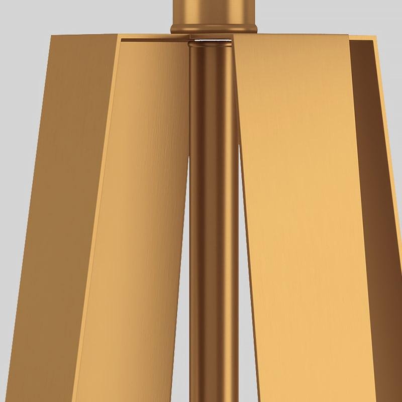 22 inch 1-Light Golden Faux Silk and Brass Geometric Table Light, Bedside Table Lamp, detail 14