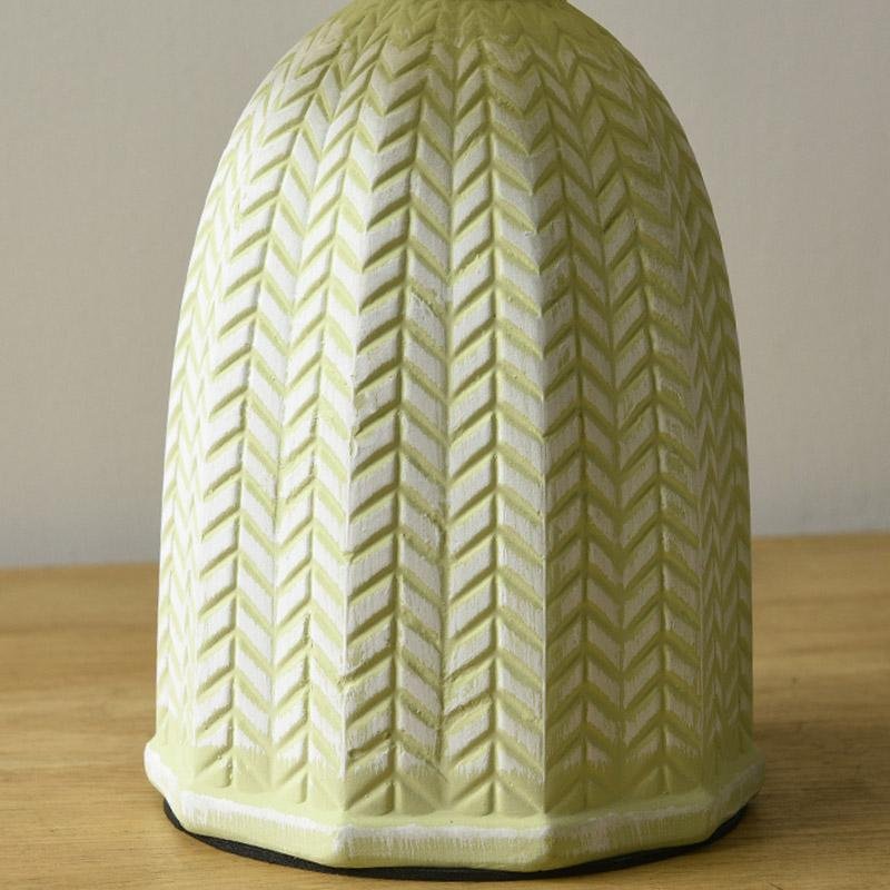 Vintage Tapered Pleated Linen Shade Ceramic 1-Light Table Light, Bedside Table Lamp, detail 6