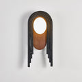 Zenith Art Deco Wall Light, Hardwired Wall Sconce, Yellow Travertine, Dia 18cm x H 40cm