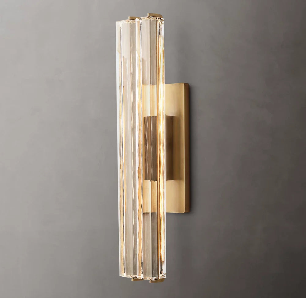 Audubon Crystal Double Wall Light, Hardwired Wall Sconce, detail 4