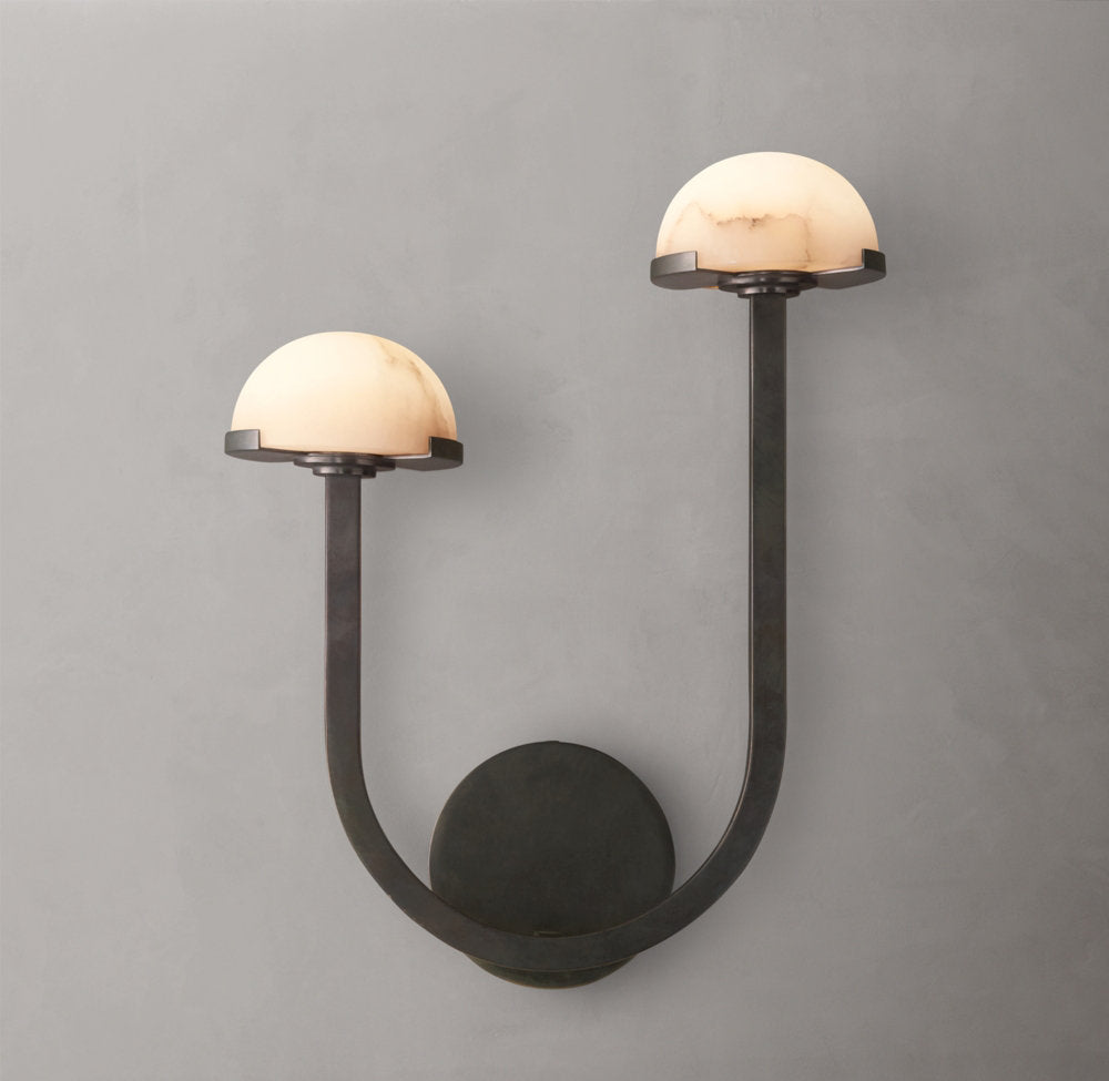 Pedra Double Wall Light - Left, Bedroom Wall Sconce, detail 9