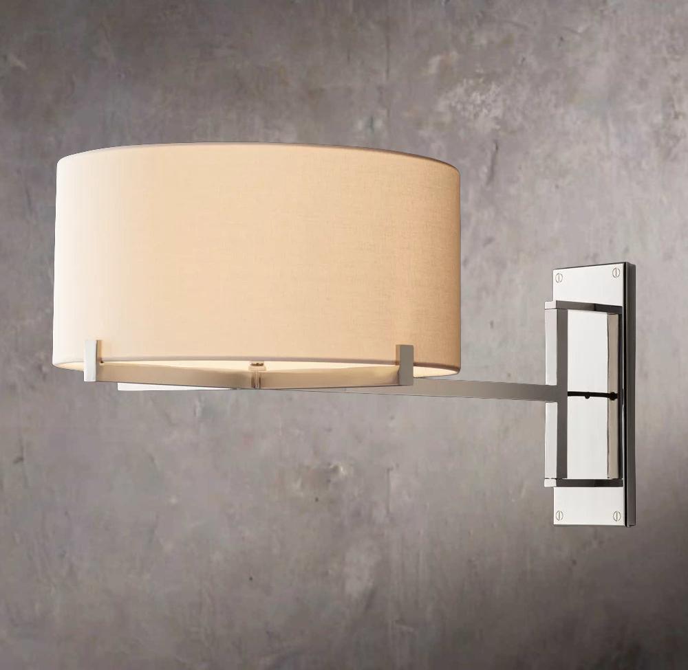 Pauillacs Drum Shade Swing-Arm Wall Light, Plug-In Wall Sconce, detail 2