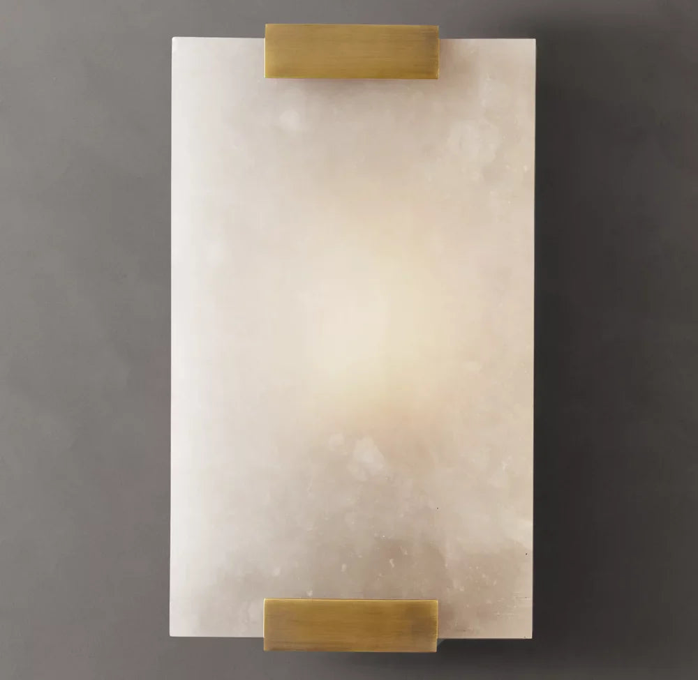 Hand-Carved Alabaster Wall Light, Bathroom Wall Sconce, detail 5