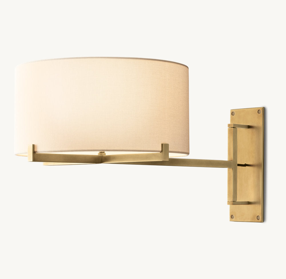 Pauillacs Drum Shade Swing-Arm Wall Light, Plug-In Wall Sconce, detail 7