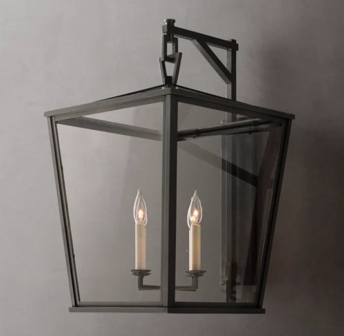 19th C. English Openwork Exterior Sconce 28", Outdoor Wall Light, detail 2