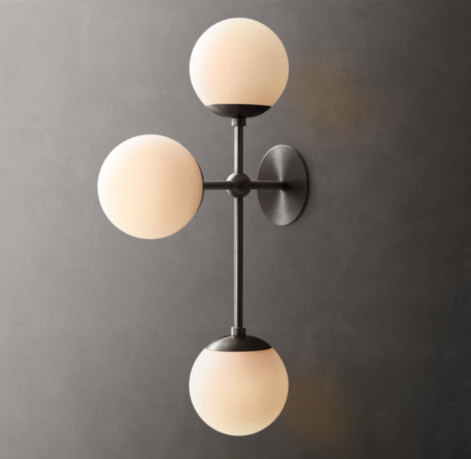 Cirque Triple Wall Light, Bedroom Wall Sconce, detail 11