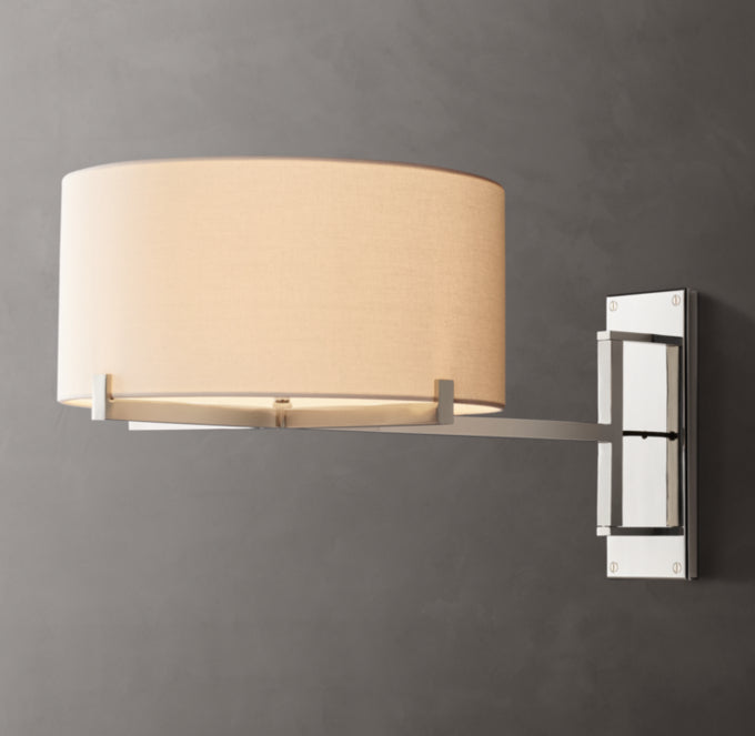 Pauillacs Drum Shade Swing-Arm Wall Light, Plug-In Wall Sconce, detail 16