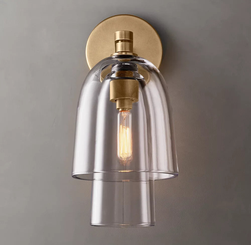 Blom Clear Glass Flute Wall Light, Bathroom Wall Sconce, detail 5
