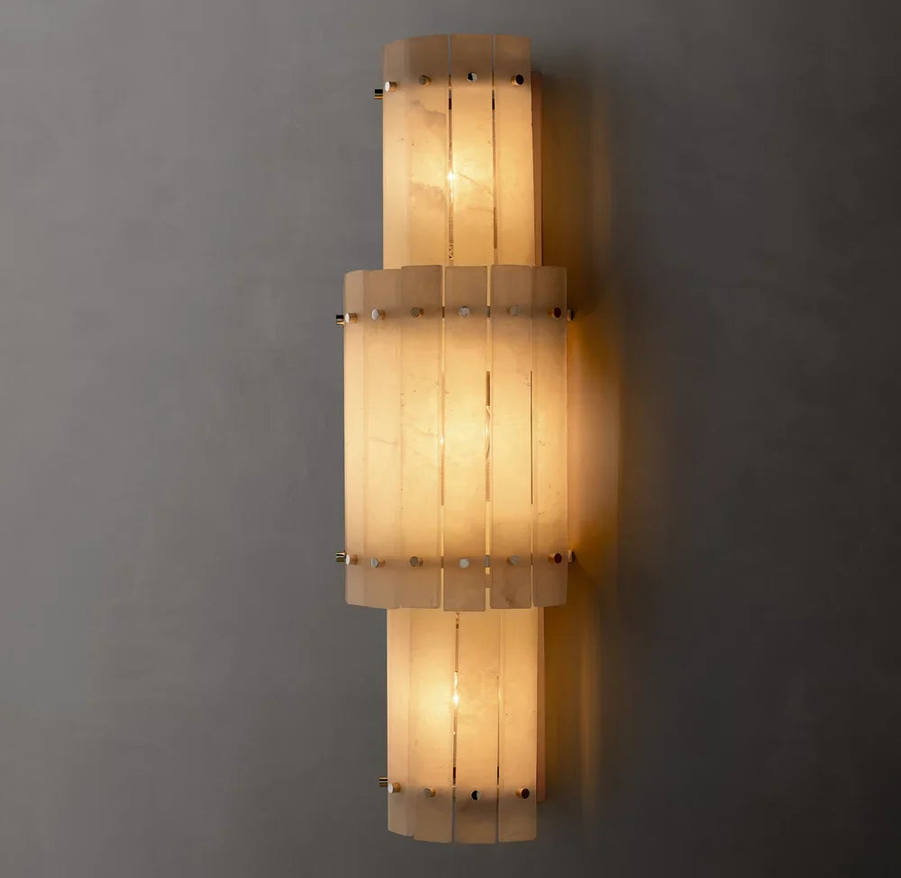 San Marco Alabaster Grand Circular Sconce, Bedroom Wall Sconce, detail 13