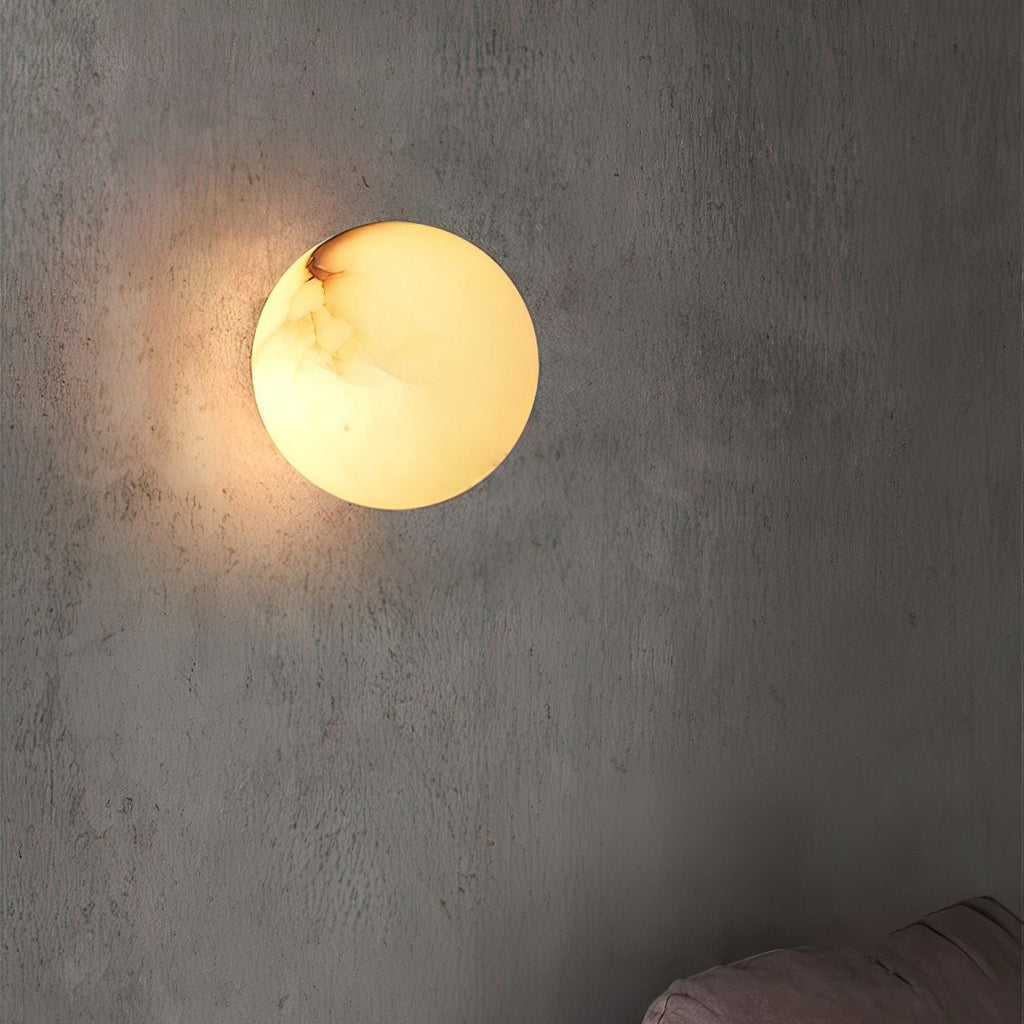 Alabaster Glow Mini Orb Wall Light, Bathroom Wall Sconce, detail 12
