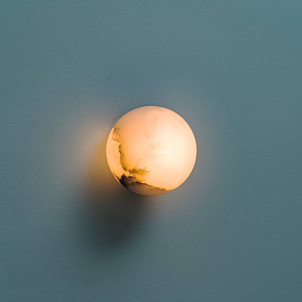 Alabaster Glow Mini Orb Wall Light, Bathroom Wall Sconce, detail 16