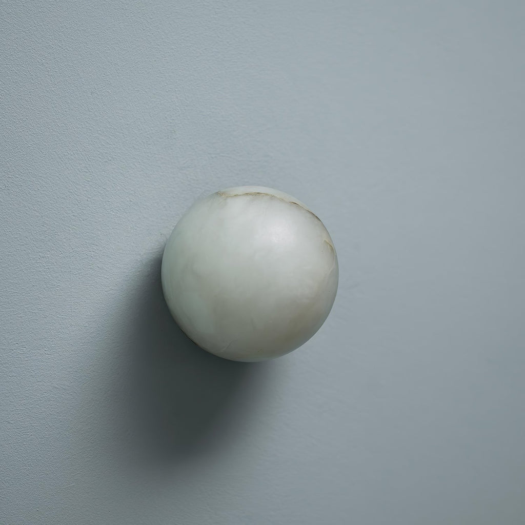 Alabaster Glow Mini Orb Wall Light, Bathroom Wall Sconce, detail 18