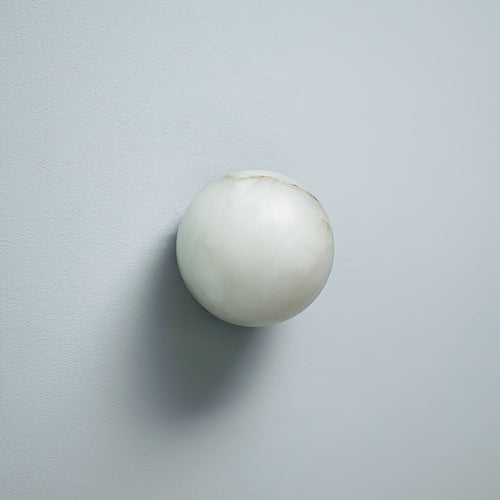 Alabaster Glow Mini Orb Wall Light, Bathroom Wall Sconce, Metal, ∅ 4.7″ x H 4.7″