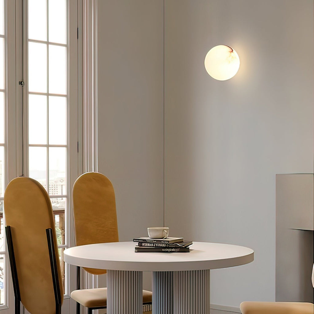Alabaster Glow Mini Orb Wall Light, Bathroom Wall Sconce, detail 21