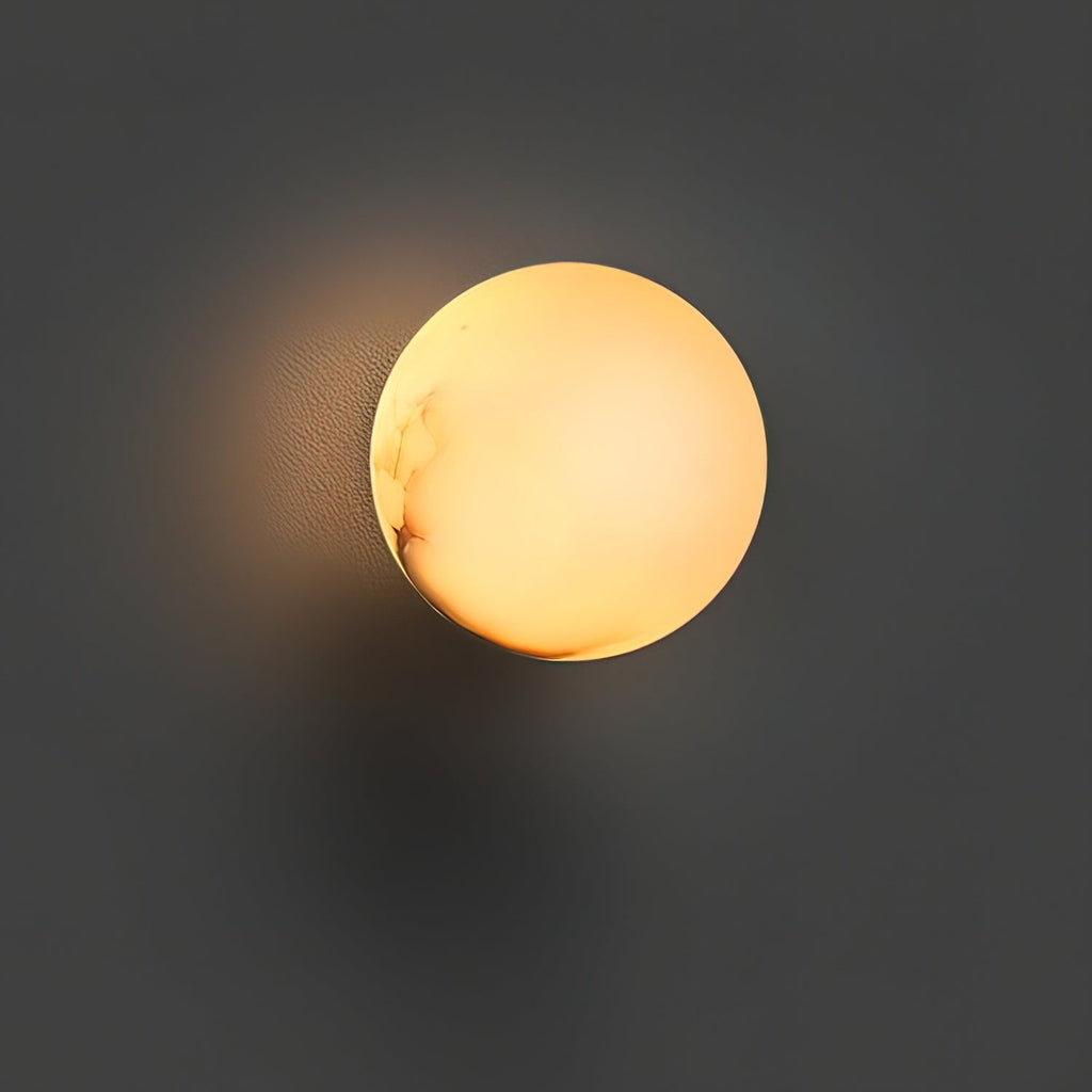 Alabaster Glow Mini Orb Wall Light, Bathroom Wall Sconce, detail 22
