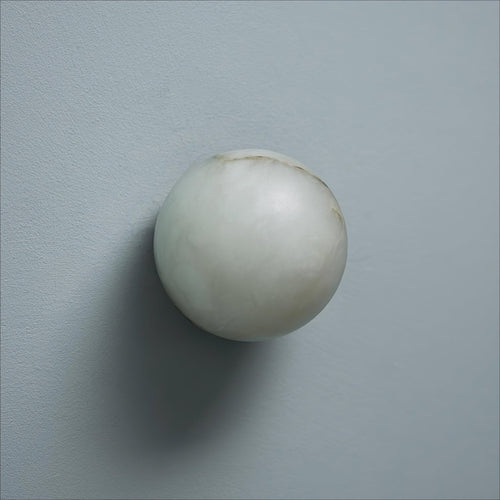 Alabaster Glow Mini Orb Wall Light, Bathroom Wall Sconce, detail 2