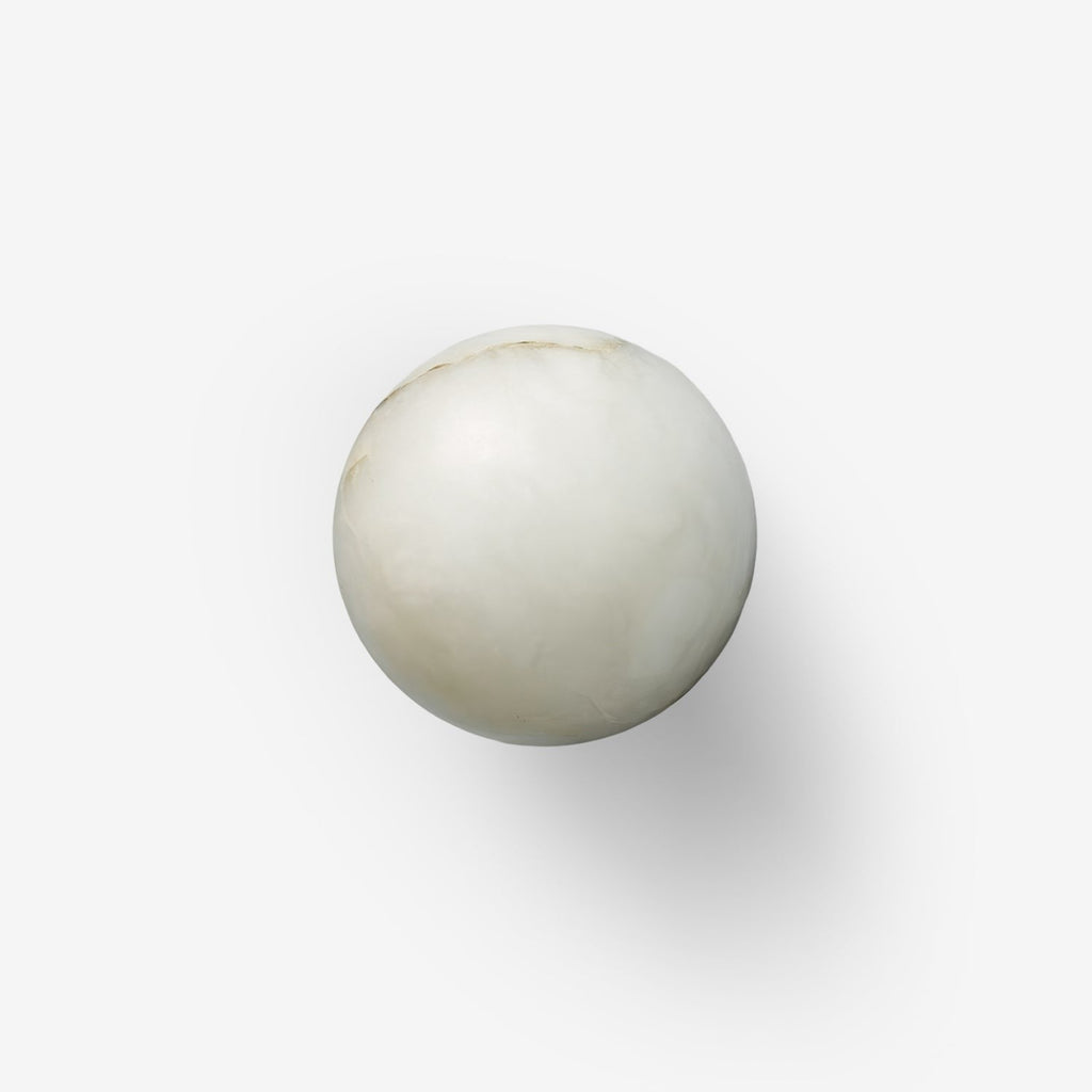 Alabaster Glow Mini Orb Wall Light, Bathroom Wall Sconce, detail 3