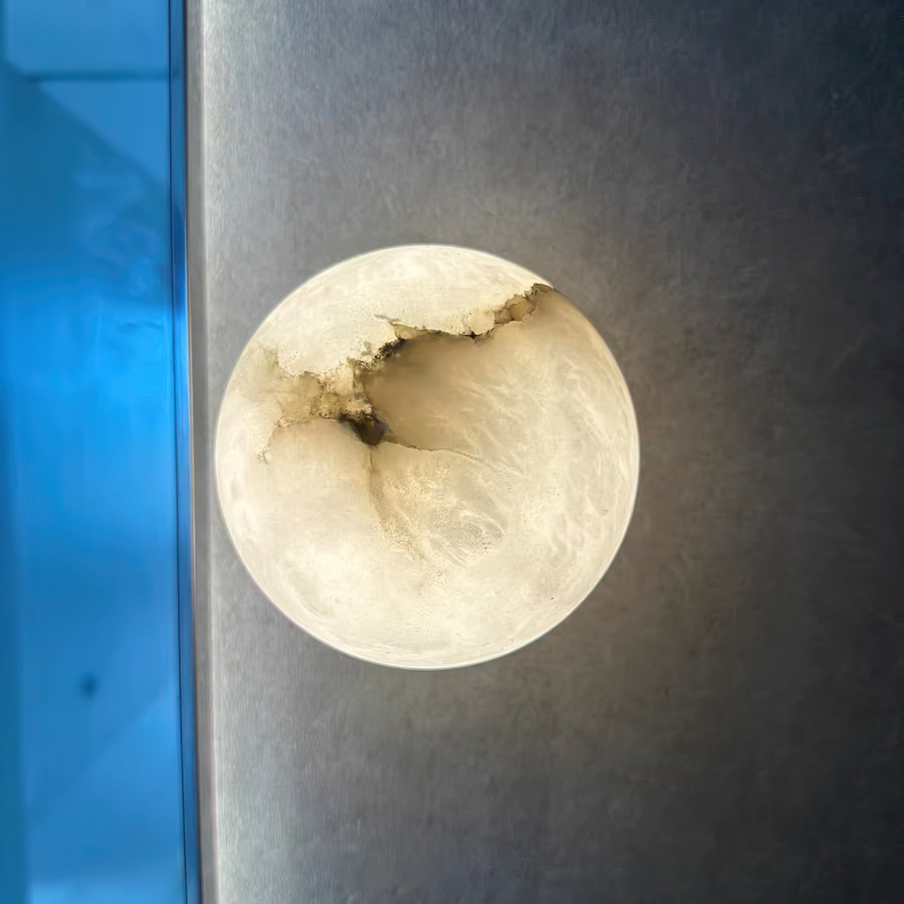 Alabaster Glow Mini Orb Wall Light, Bathroom Wall Sconce, detail 5