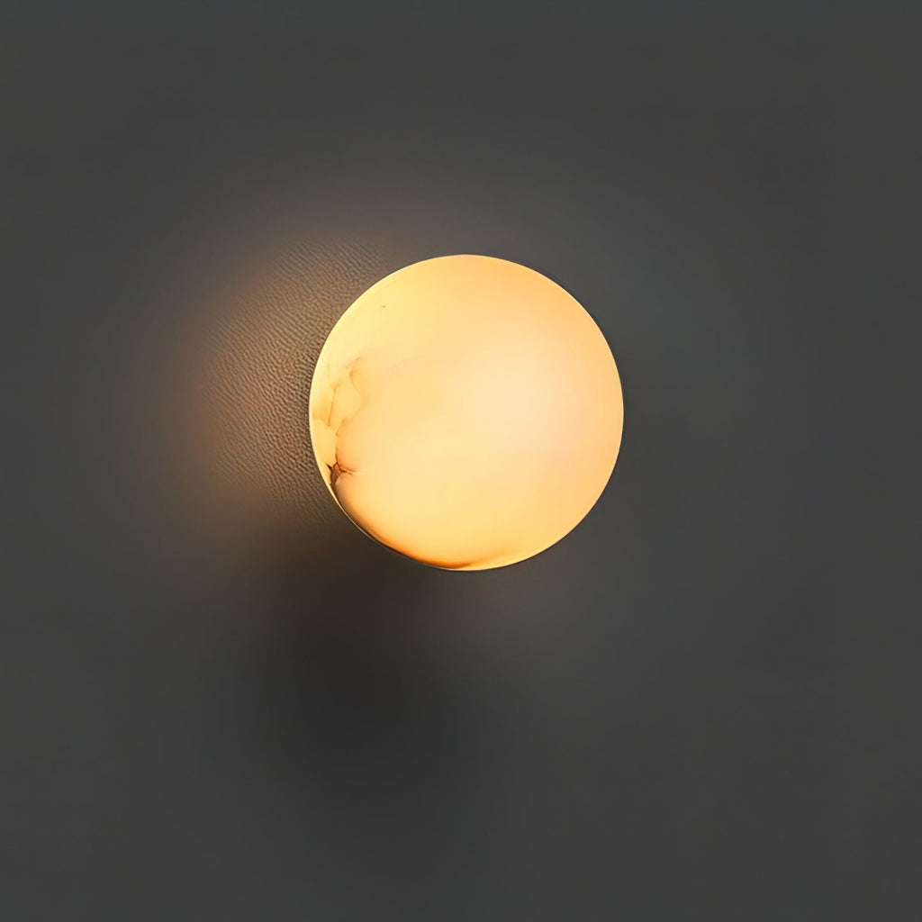 Alabaster Glow Mini Orb Wall Light, Bathroom Wall Sconce, detail 6