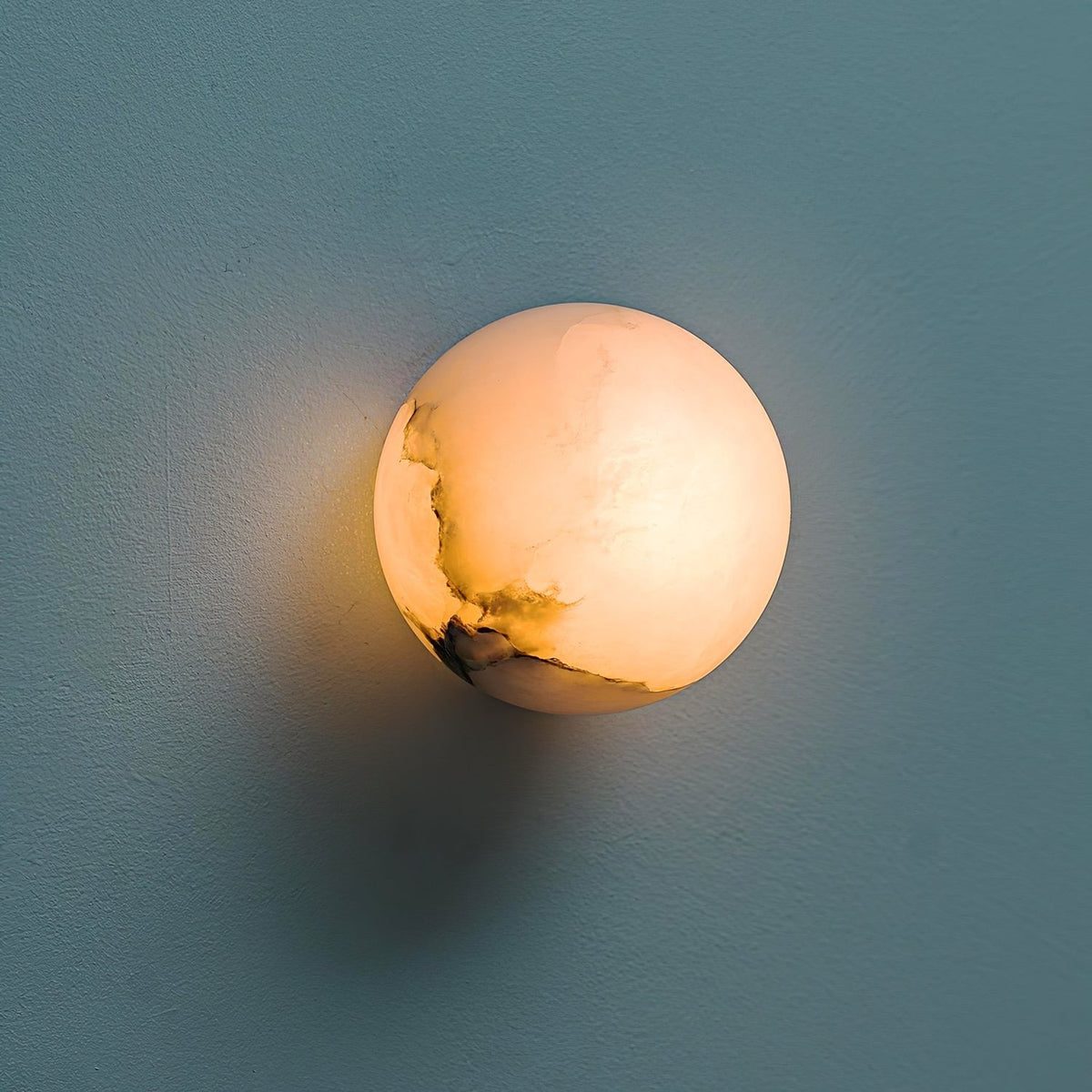 Alabaster Glow Mini Orb Wall Light, Bathroom Wall Sconce, detail 7