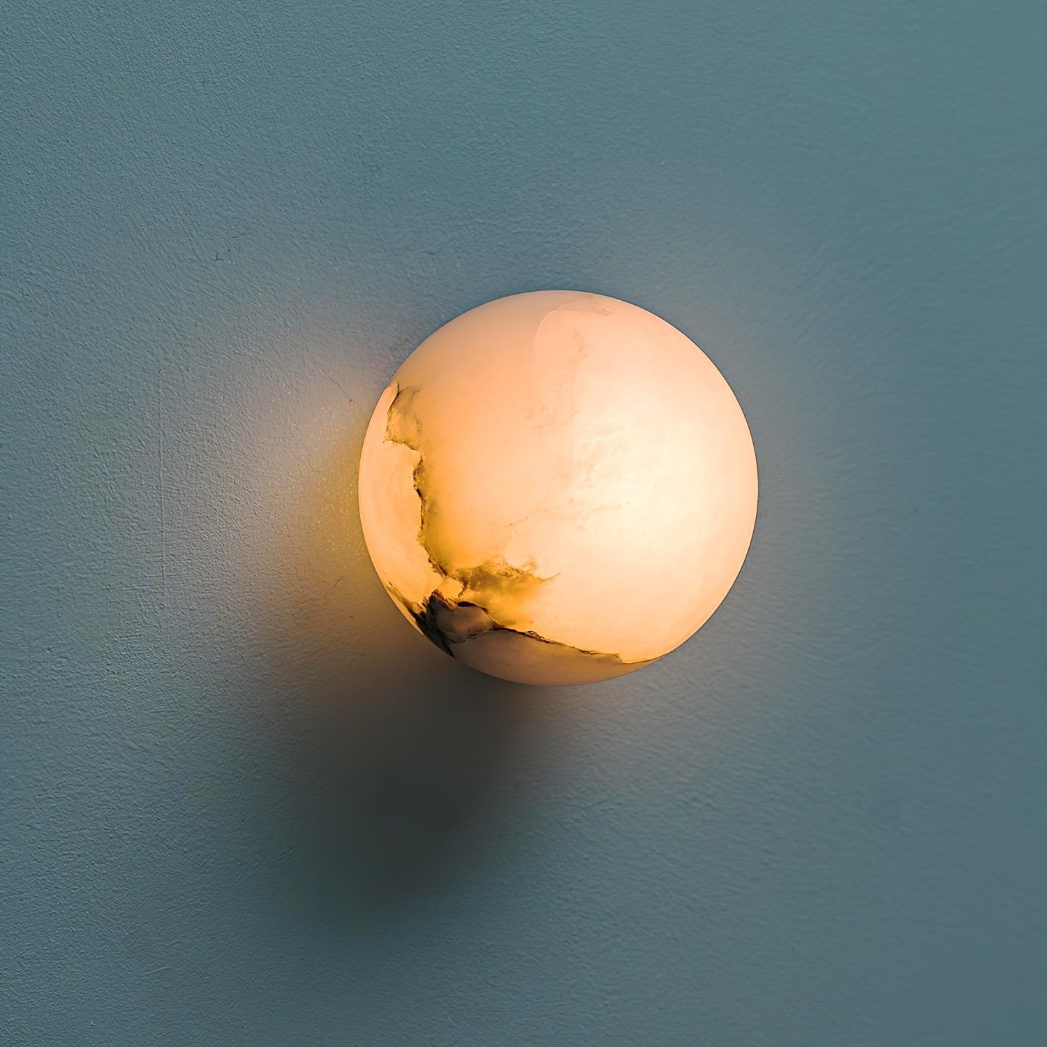 Alabaster Glow Mini Orb Wall Light, Bathroom Wall Sconce, detail 7