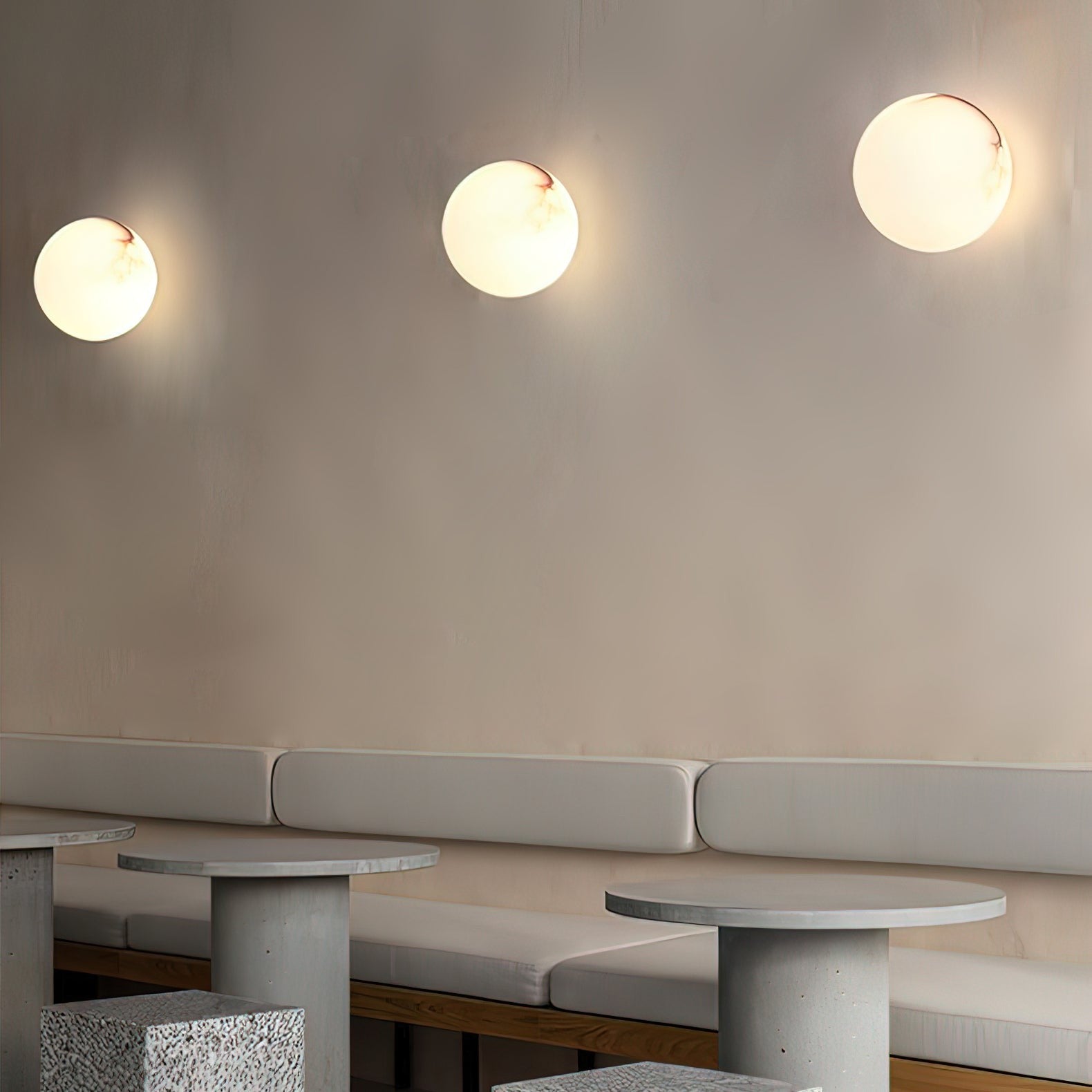 Alabaster Glow Mini Orb Wall Light, Bathroom Wall Sconce, detail 8