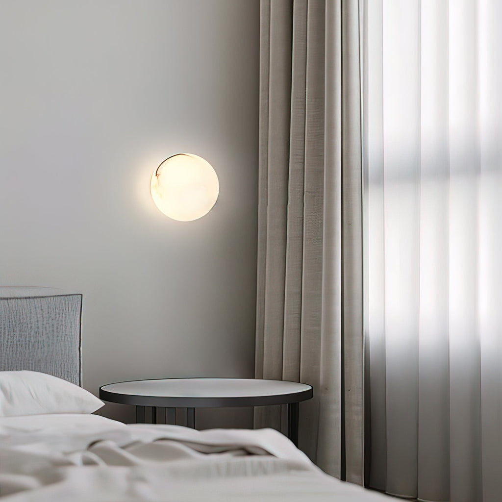Alabaster Glow Mini Orb Wall Light, Bathroom Wall Sconce, detail 9