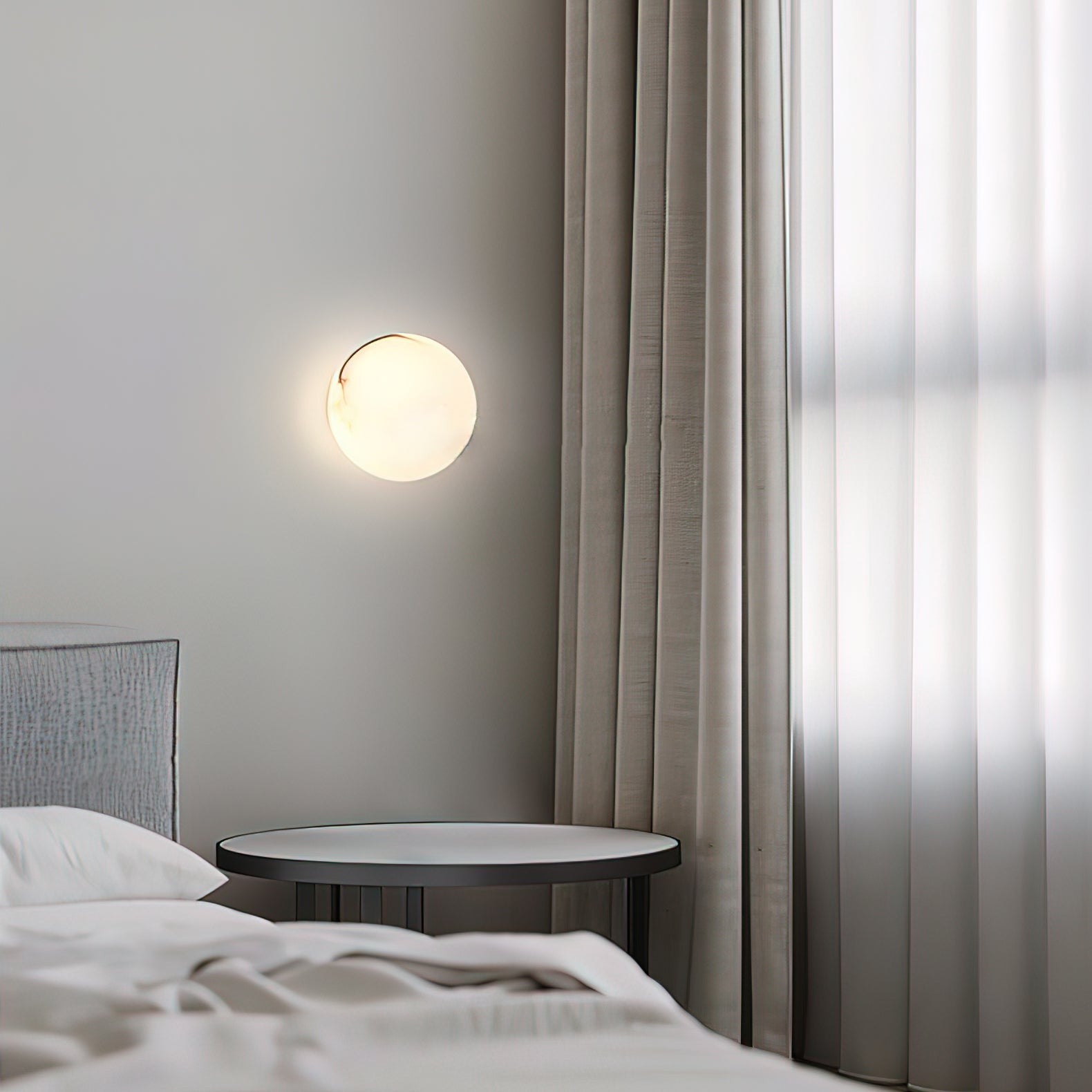 Alabaster Glow Mini Orb Wall Light, Bathroom Wall Sconce, detail 9