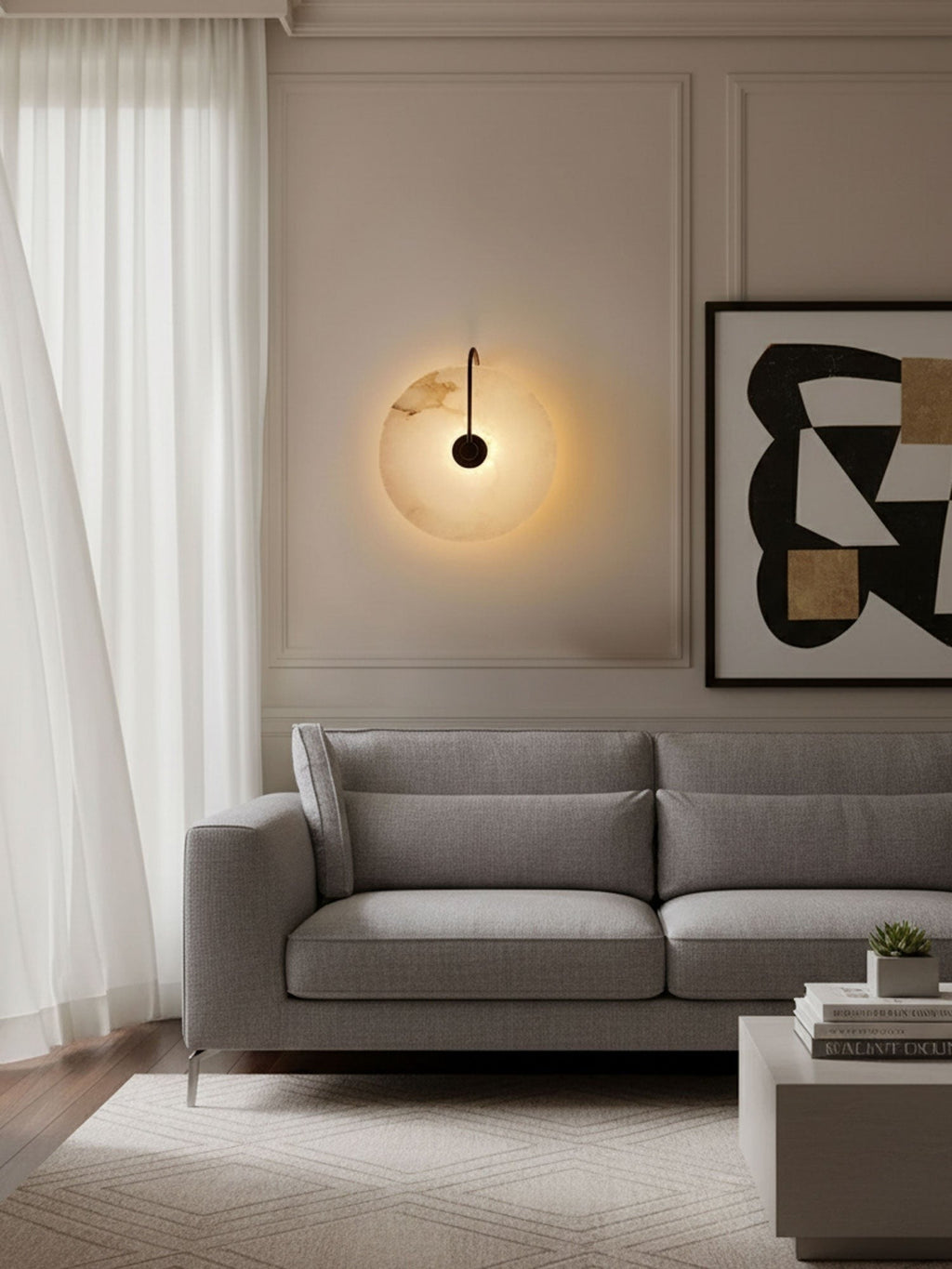 Alabaster Glow Wall Light, Bedroom Wall Sconce, detail 13