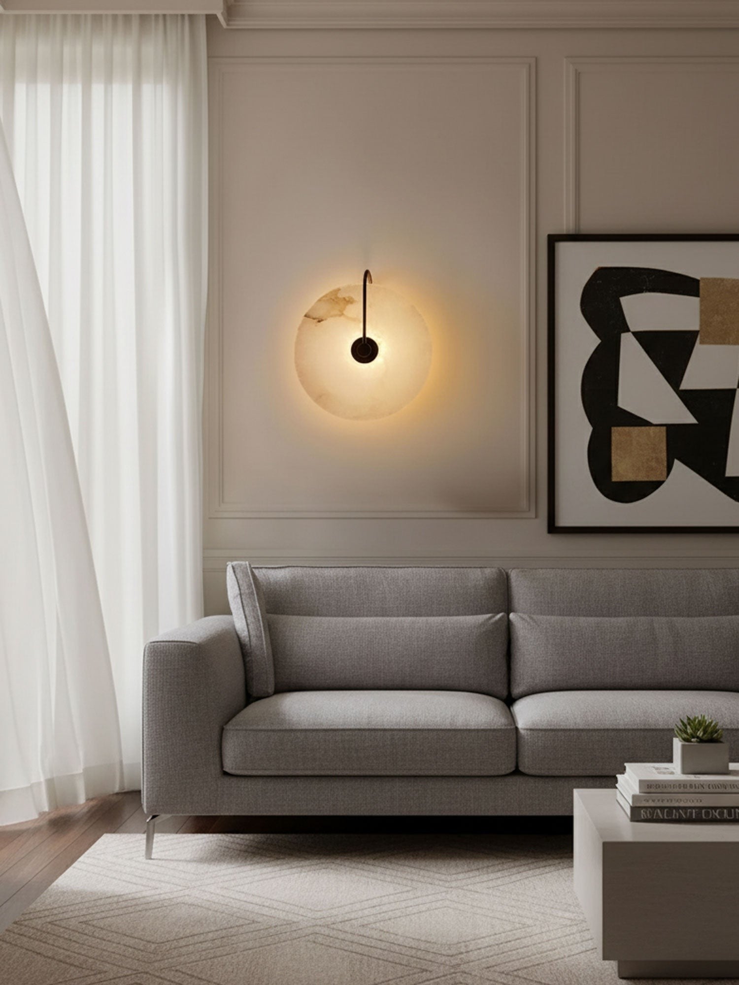 Alabaster Glow Wall Light, Bedroom Wall Sconce, detail 13