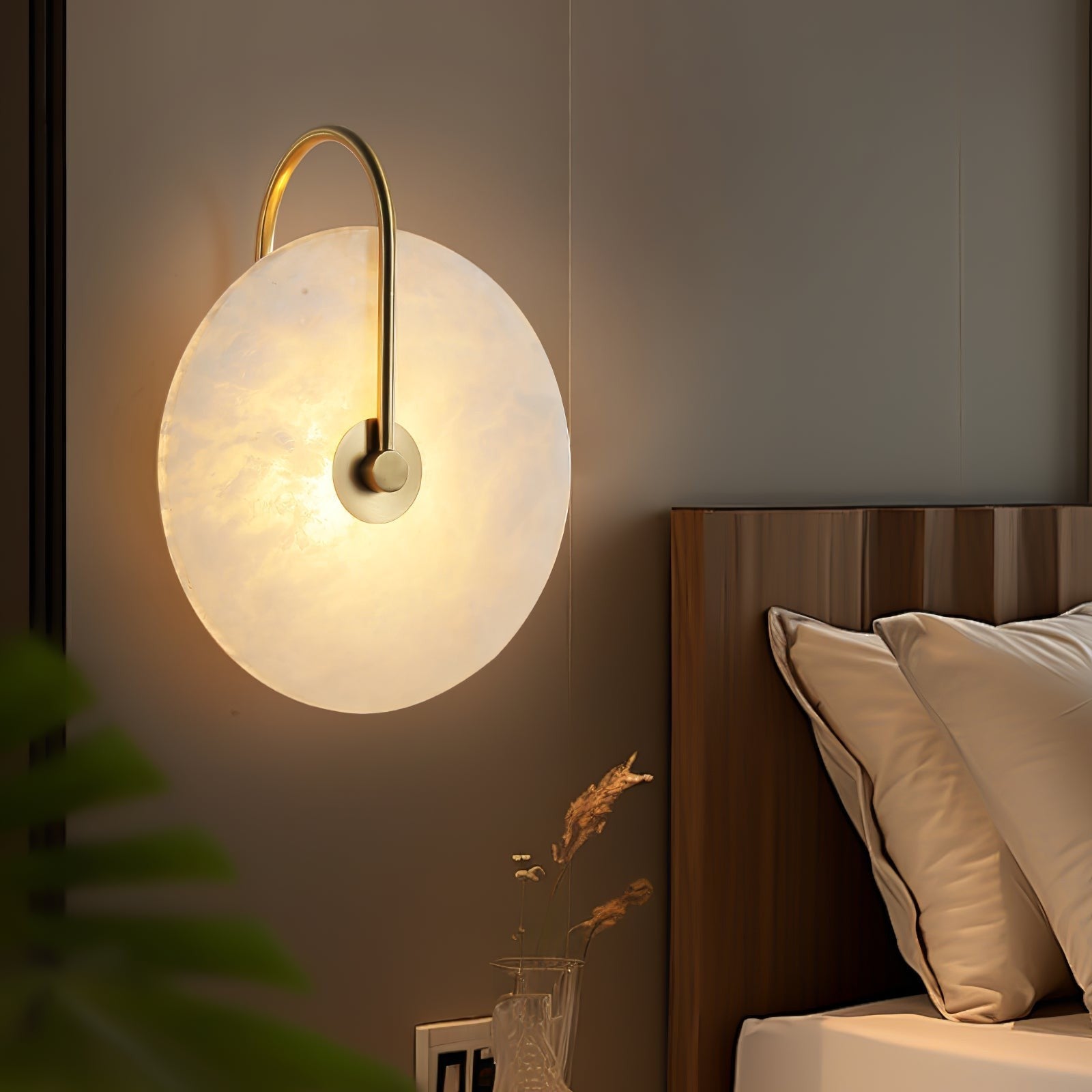 Alabaster Glow Wall Light, Bedroom Wall Sconce, detail 20