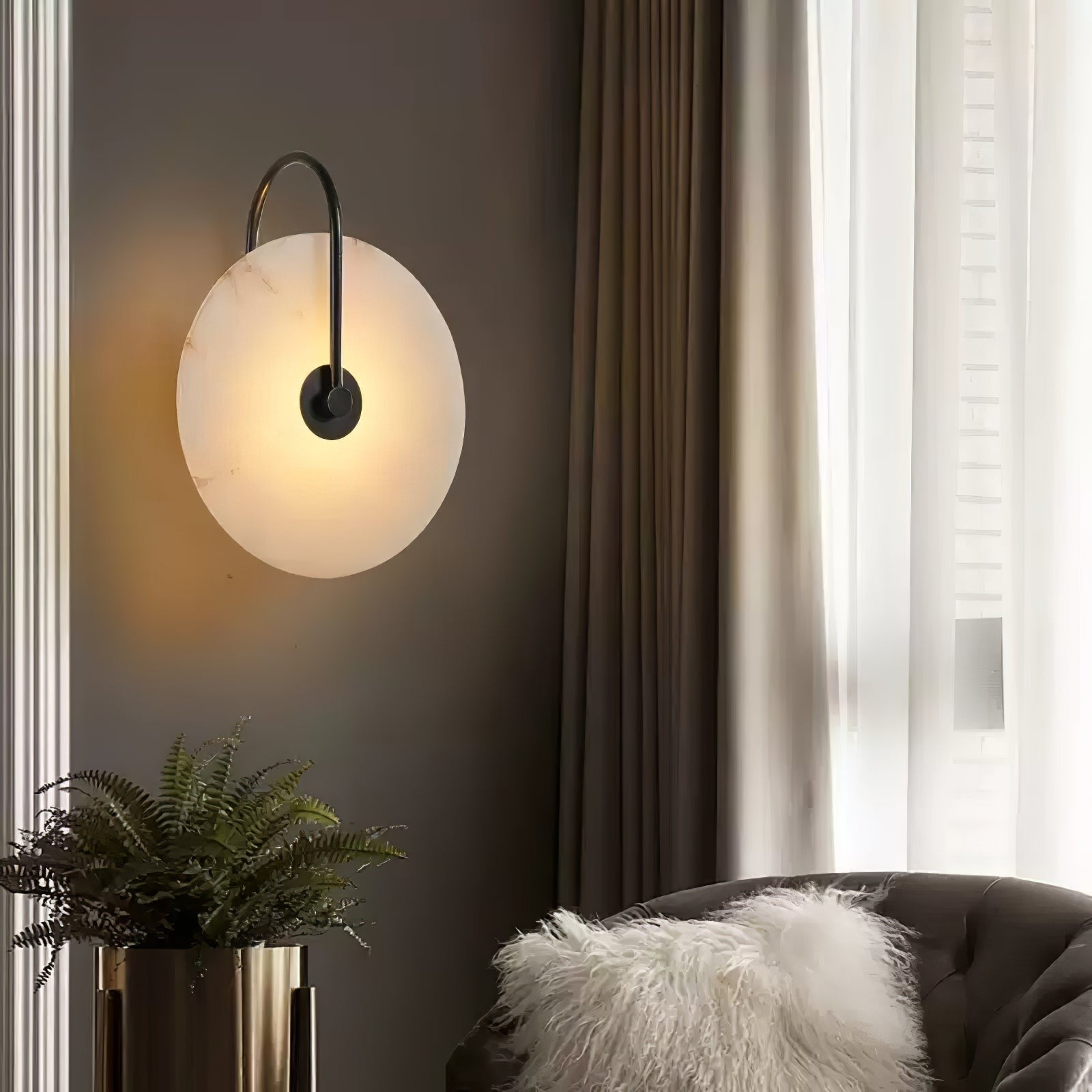 Alabaster Glow Wall Light, Bedroom Wall Sconce, detail 23